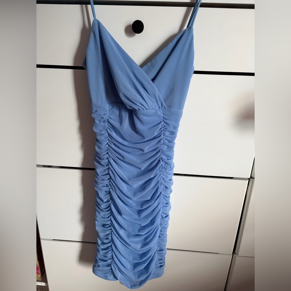 Lucy in the Sky Blue Ruched Dress